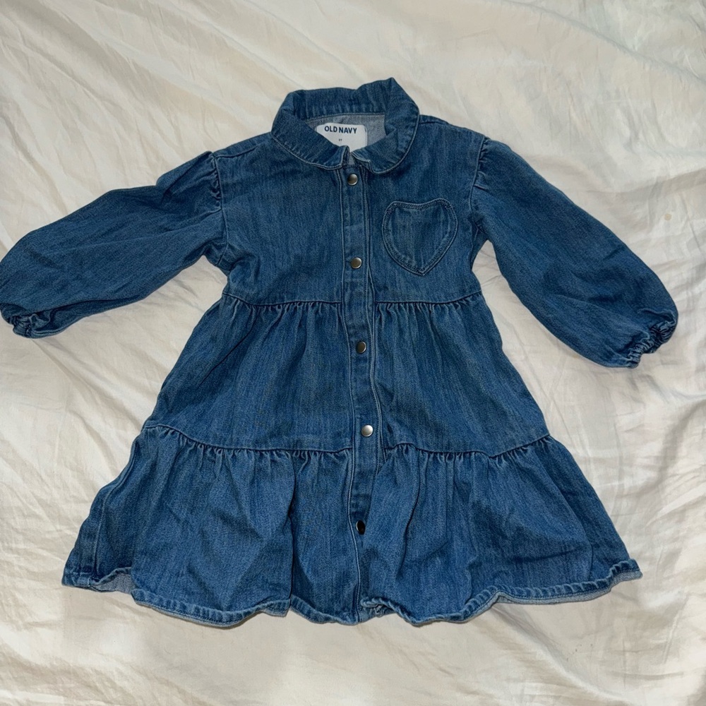 Old Navy Indigo Denim Dress with Heart Accent